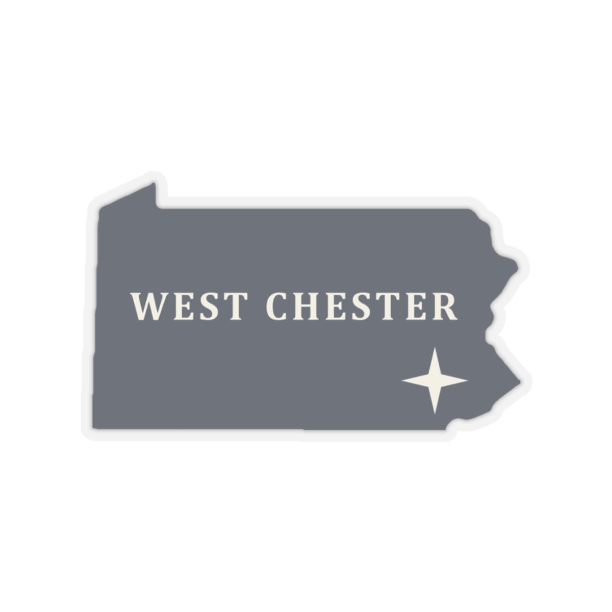 West Chester, PA Map Sticker